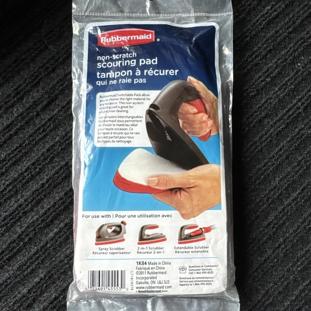 Rubbermaid Switchable Reveal Non-scratch Scouring Pad Scrubber All Purpose New